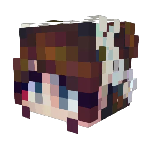 PinkUnicornCC Minecraft avatar head, 3D render