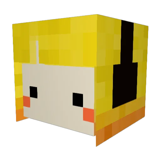 PinkWinter Minecraft avatar head, 3D render