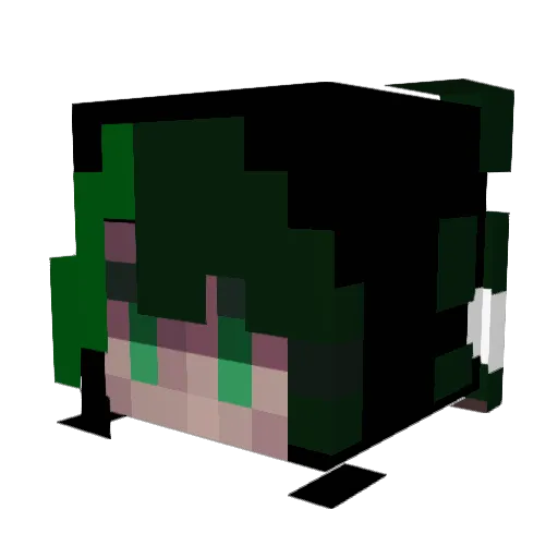Pink_Black Minecraft avatar head, 3D render
