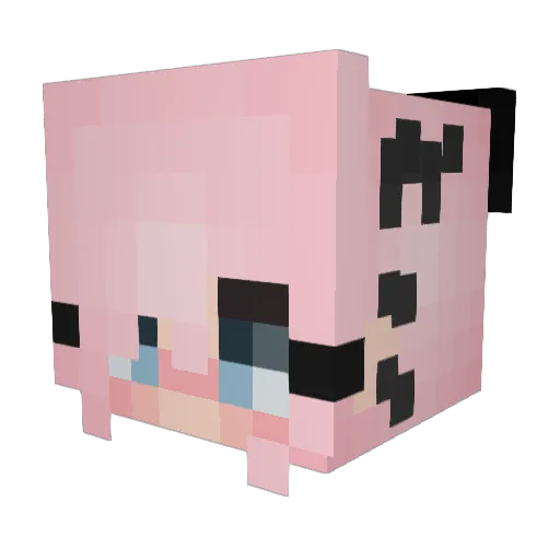 Pink_Champagne Minecraft avatar head, 3D render