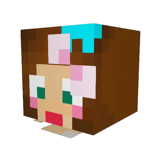 Pink_Hippoo Minecraft avatar head, 3D render
