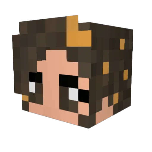 Pink_Sparkles Minecraft avatar head, 3D render