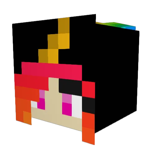 Pinkanema_Pie Minecraft avatar head, 3D render