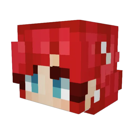 Pinkastrava Minecraft avatar head, 3D render