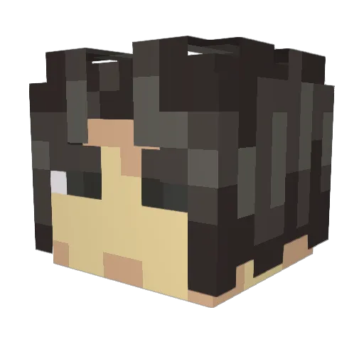 Pinkaw Minecraft avatar head, 3D render