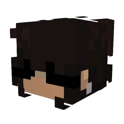 Pinkbiru Minecraft avatar head, 3D render