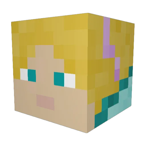 Pinkbowkid Minecraft avatar head, 3D render