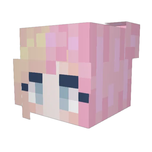 Pinkchuwy Minecraft avatar head, 3D render