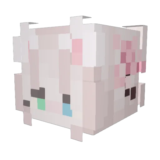Pinkcottoncandyx Minecraft avatar head, 3D render