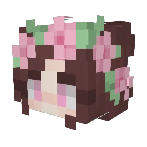 Pinkdisc Minecraft avatar head, 3D render