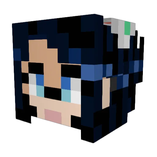 Pinkertonofficer Minecraft avatar head, 3D render