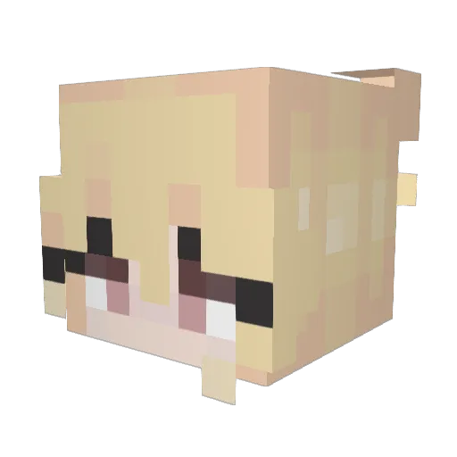 Pinkevyx Minecraft avatar head, 3D render