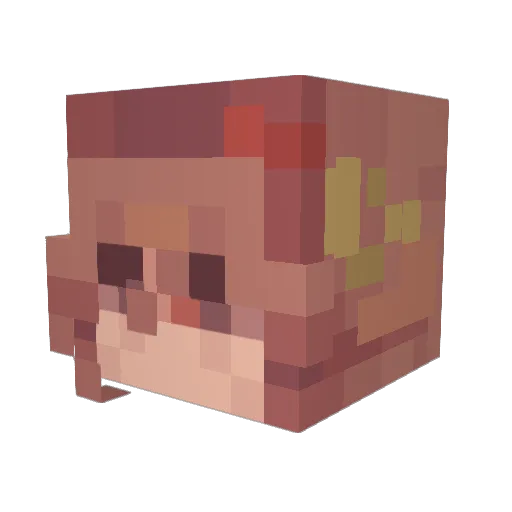 Pinkfluffyant Minecraft avatar head, 3D render