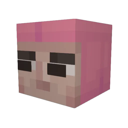 PinkguyFranku Minecraft avatar head, 3D render