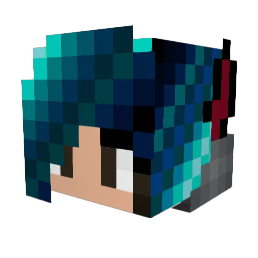 PinkiHD Minecraft avatar head, 3D render