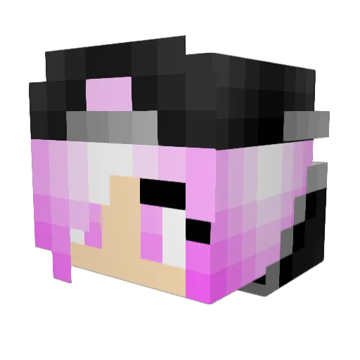 PinkiePilot Minecraft avatar head, 3D render