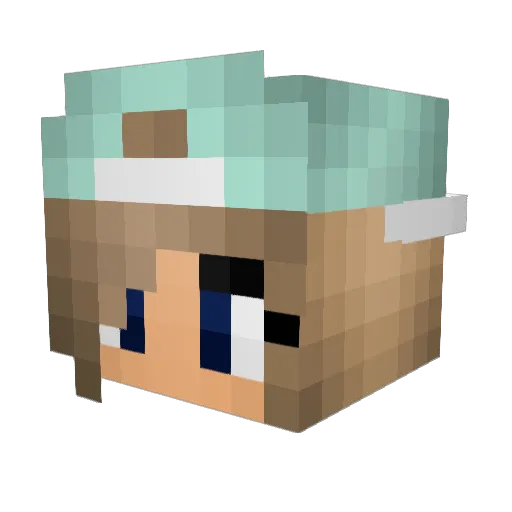 Pinkiflora Minecraft avatar head, 3D render