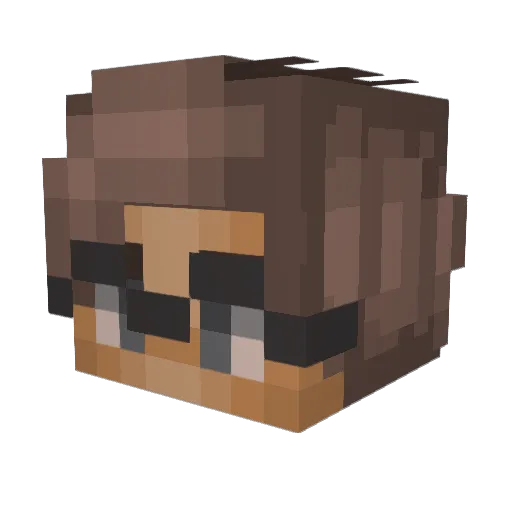PinkityDrinkity Minecraft avatar head, 3D render