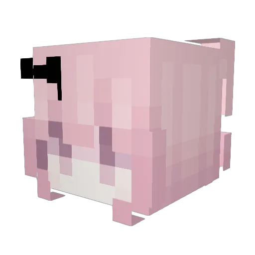 Pinkkchu Minecraft avatar head, 3D render