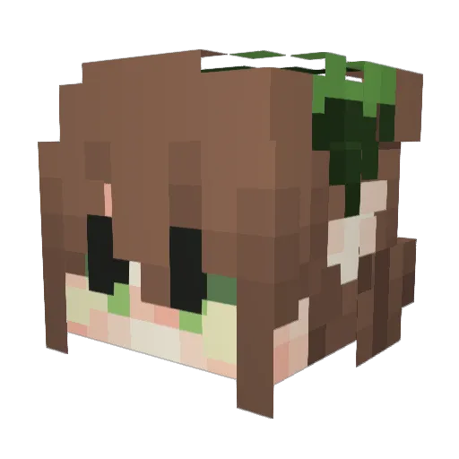 Pinkkimiess Minecraft avatar head, 3D render