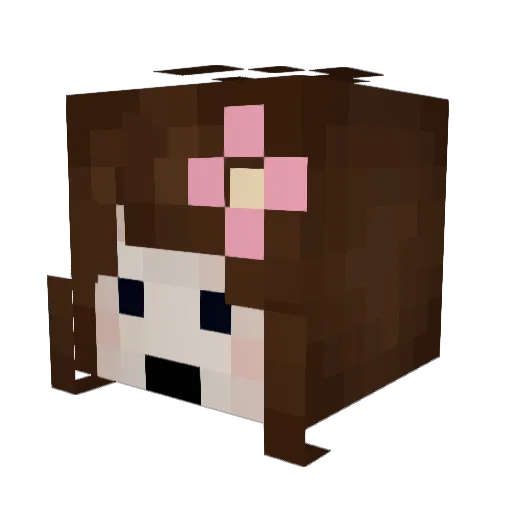 Pinkmongirl Minecraft avatar head, 3D render