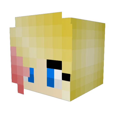 PinknRuby Minecraft avatar head, 3D render
