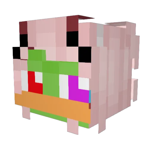 Pinkpepe Minecraft avatar head, 3D render
