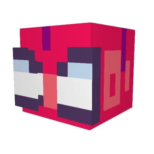 Pinksagee Minecraft avatar head, 3D render