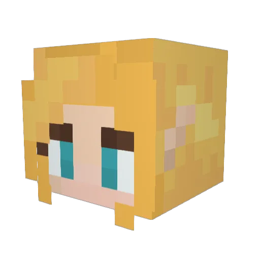 Pinkseadragon Minecraft avatar head, 3D render
