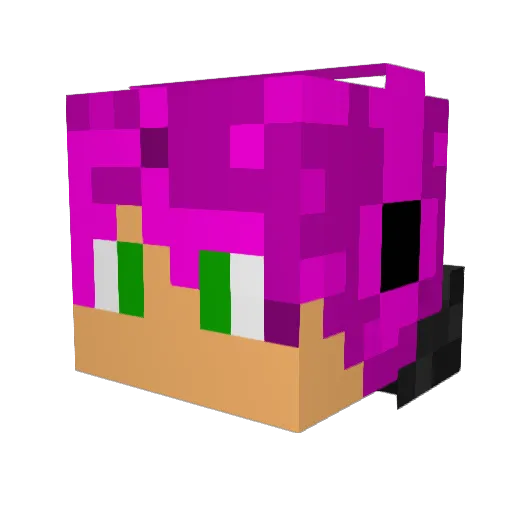 Pinkst3r Minecraft avatar head, 3D render