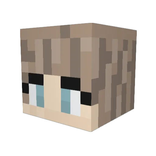 Pinksusi Minecraft avatar head, 3D render