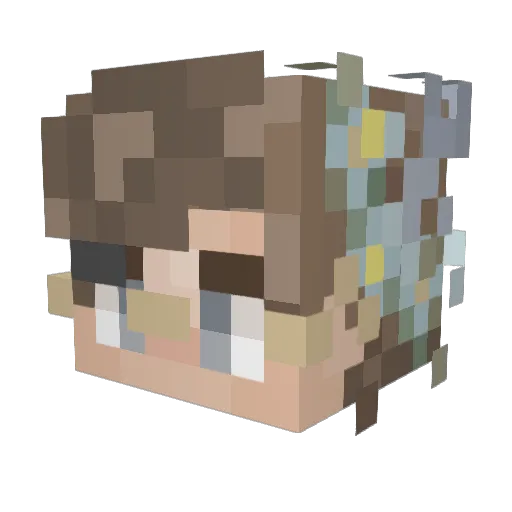 Pinktopias Minecraft avatar head, 3D render