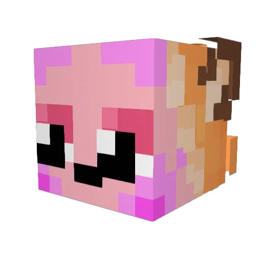 Pinkulet_ Minecraft avatar head, 3D render