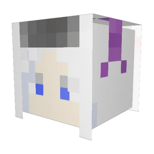 Pinkwhale_1 Minecraft avatar head, 3D render