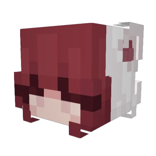 Pinkwin Minecraft avatar head, 3D render