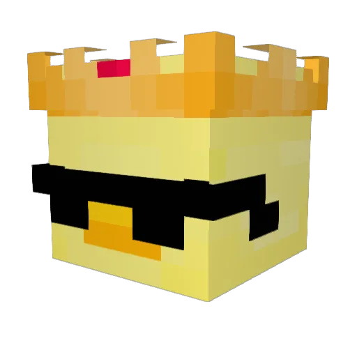 PinkyBanana Minecraft avatar head, 3D render