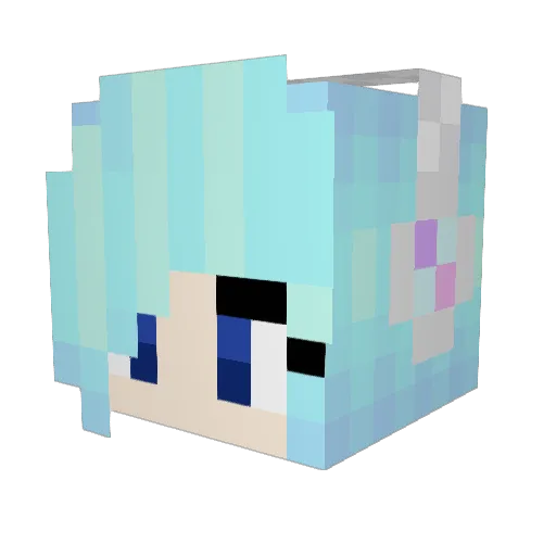 PinkyBubbless Minecraft avatar head, 3D render