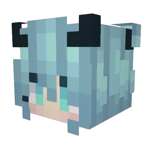 PinkyDragoness Minecraft avatar head, 3D render
