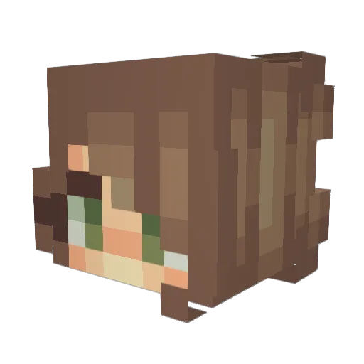 PinkyGirl26 Minecraft avatar head, 3D render