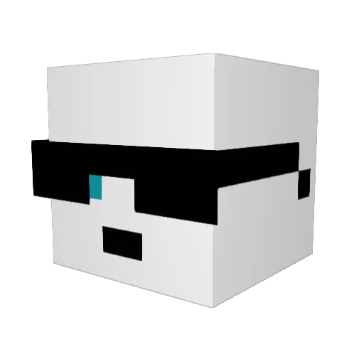 PinkyJet Minecraft avatar head, 3D render