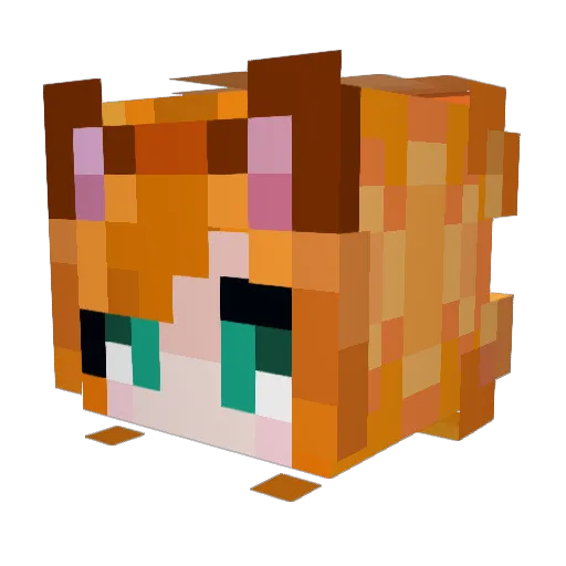 PinkyMuerte Minecraft avatar head, 3D render