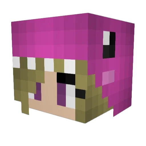 PinkyPop_ Minecraft avatar head, 3D render