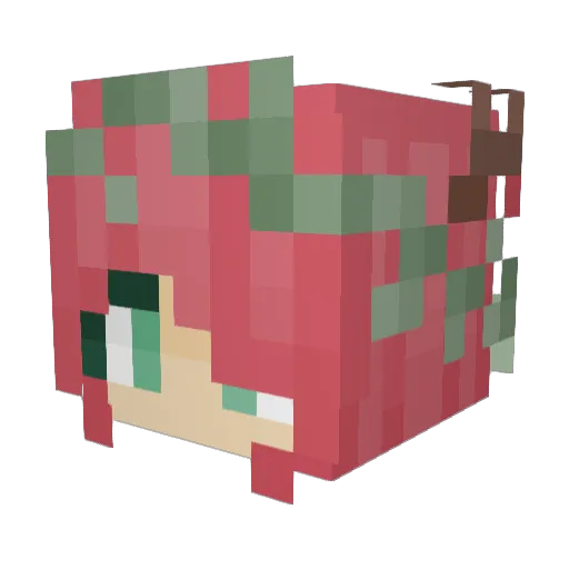 PinkySL Minecraft avatar head, 3D render