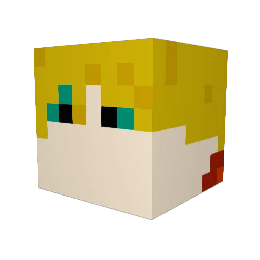 PinkySky Minecraft avatar head, 3D render