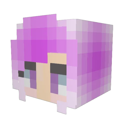 PinkyUnicorn1 Minecraft avatar head, 3D render