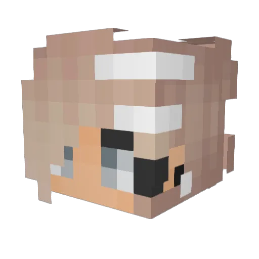 PinkyWinky69 Minecraft avatar head, 3D render