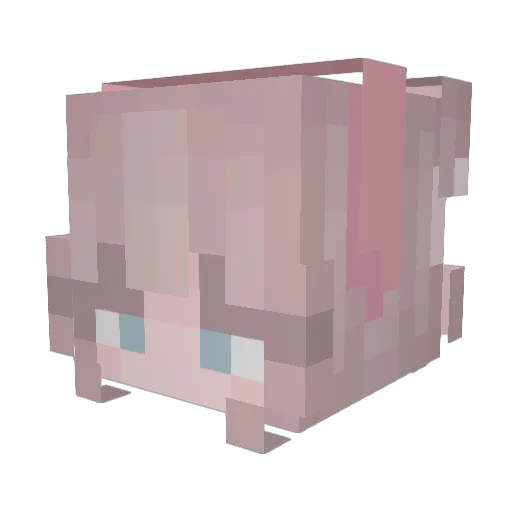 Pinkygill Minecraft avatar head, 3D render