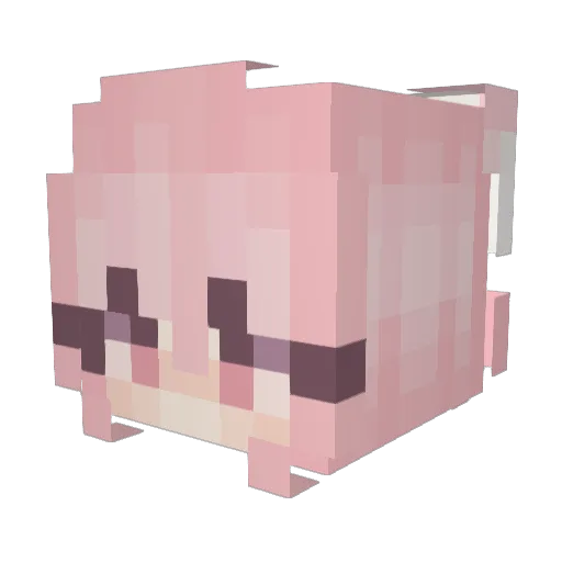 Pinkykimi Minecraft avatar head, 3D render