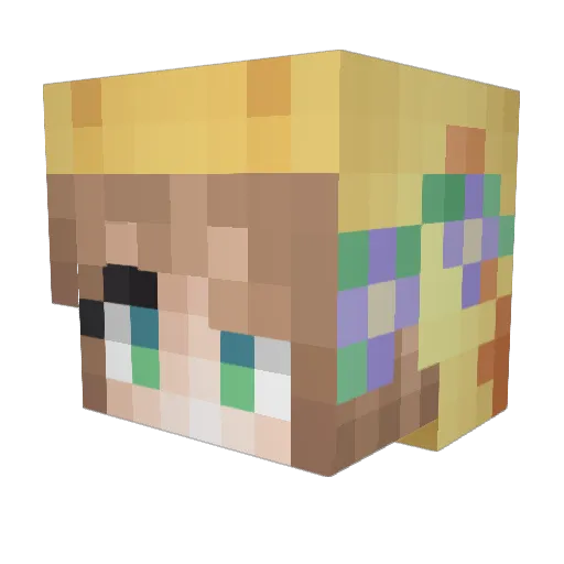 Pinkzaa Minecraft avatar head, 3D render