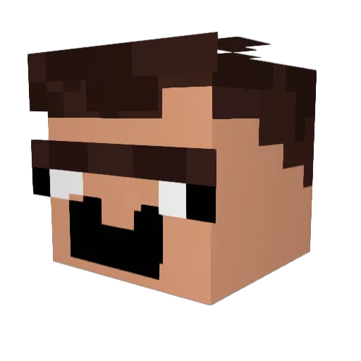 Pinnochis Minecraft avatar head, 3D render